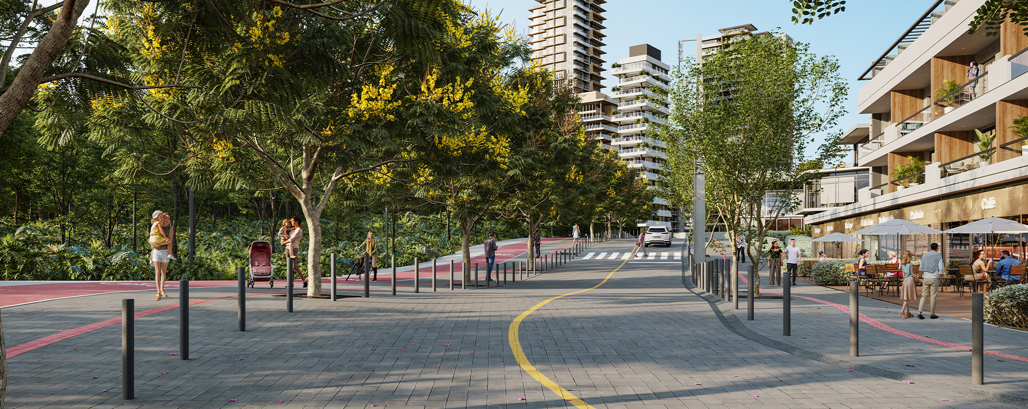 Open Street | Um lugar que inspira o convívio entre visitantes e moradores, reunindo walkability a comércios, boa gastronomia e natureza abundante.